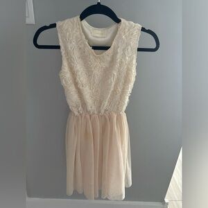 White and cream floral dress